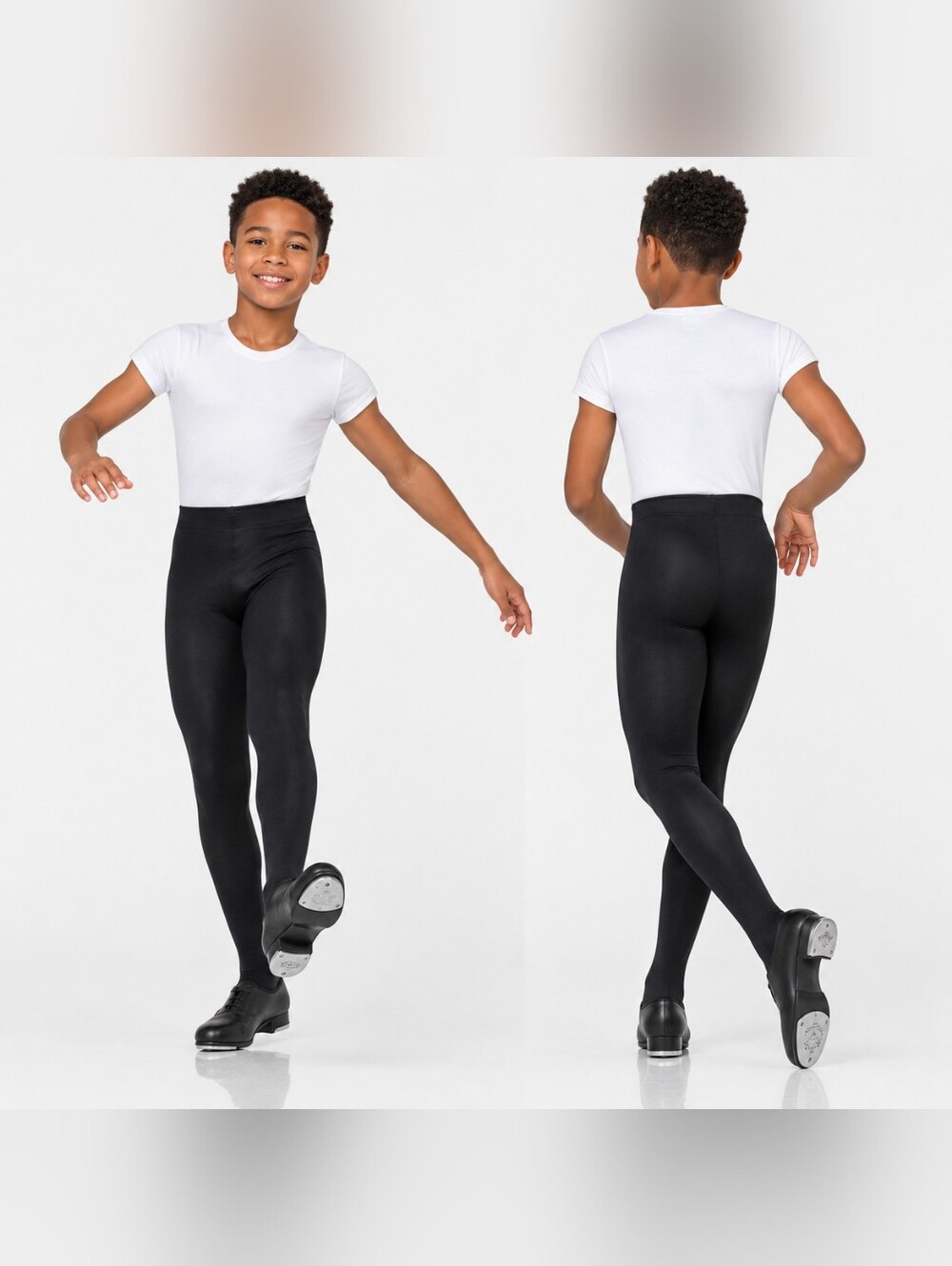 Nwt Body Wrappers Boys Convertible Dance Tights B90 Nylon Spandex Black Ballet